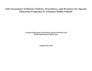 Self-Assessment of District Policies, Procedures, and Practices