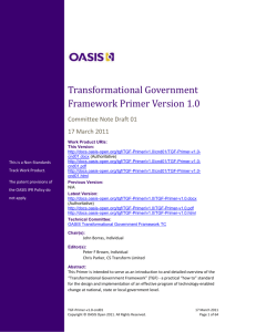 Transformational Government Framework Primer Version 1.0