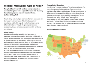 Medical Marijuana Article - National Multiple Sclerosis Society