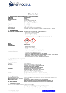 Safety Data Sheet Identification of the substance/preparation and of
