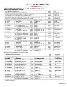 list of deans and chairpersons