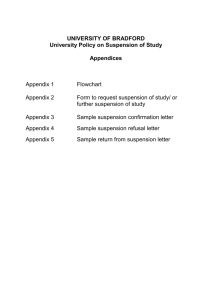 Processes for notification to Student Administration & Support
