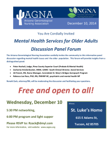 Mental Health Services for Older Adults Discussion Panel Forum