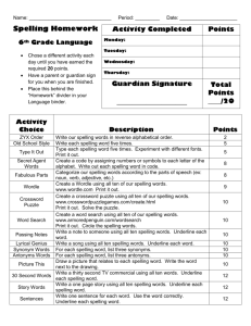 Spelling – Lesson 3