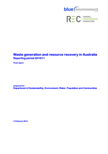 Waste generation and resource recovery in Australia