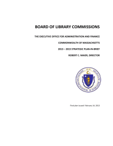 2013-2015 Strategic Plan-in-Brief - Massachusetts Board of Library