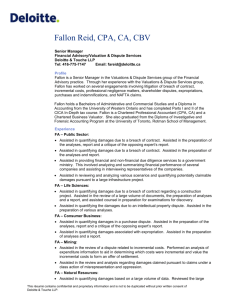 Fallon Reid, CPA, CA, CBV Senior Manager Financial Advisory