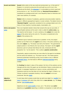 Linguistic grammar glossary