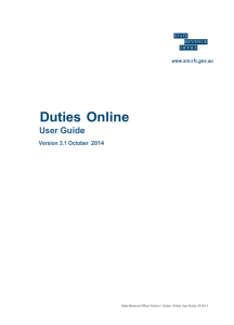 Duties Online User Guide