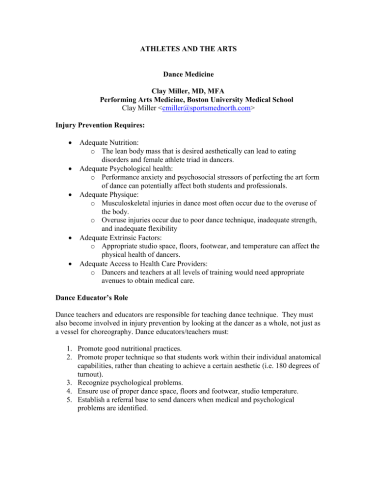 Dance Education and Injury prevention An Overview