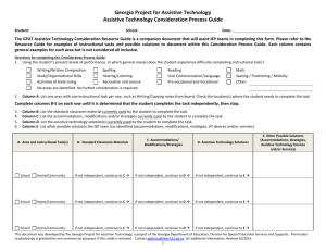 Assistive Technology Consideration Process Guide