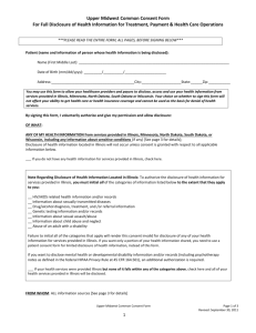 Common Consent Form - Minnesota Department of Health