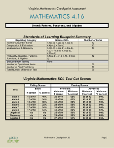 Virginia Mathematics Checkpoint Assessment