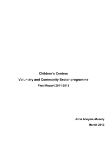 Children`s Centre Voluntary and Community Sector programme final