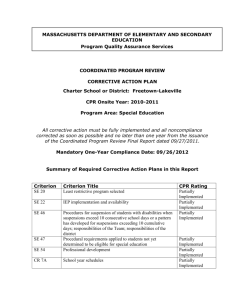 corrective action plan - Massachusetts Department of Education