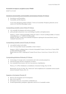 Lectures Feb/March 2015 Sustainable development and global