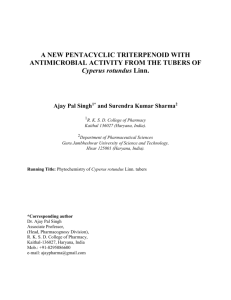 34702893A New PentacyclicTriterpenoid with Antimicrobial Activity