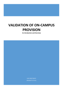 VALIDATION OF ON-CAMPUS PROVISION