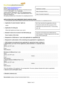 ( ) Application for plant breeders` rights