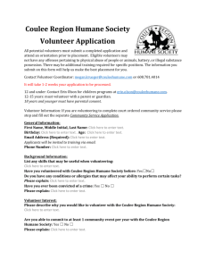 Volunteer Application - Coulee Region Humane Society