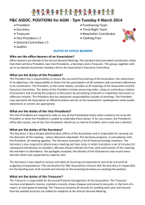 Notes on AGM Positions - Jerrabomberra Public School