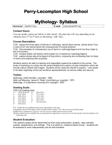Mythology- Syllabus - Perry