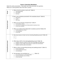 Level 1 Worksheet - Future – English For Results