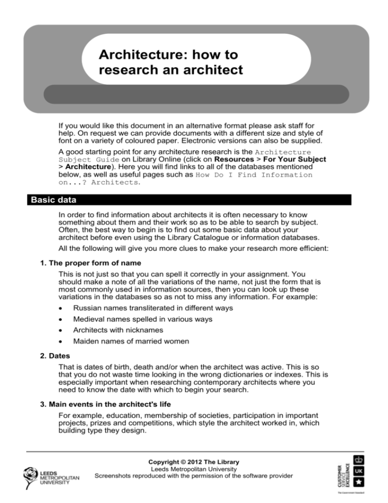 research work on architecture