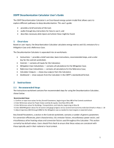 DDPP Decarbonization Calculator Users Guide