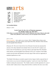 Lewis Center for the Arts at Princeton announces five Hodder