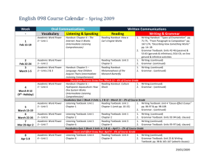 Common Course Calendar