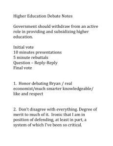 Higher Education Debate Notes