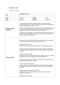 Rumakihia te Taiao Qualification Details Title Rumakihia te Taiao