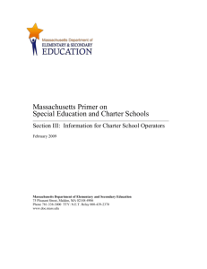 Massachusetts Primer on Special Education and Charter Schools