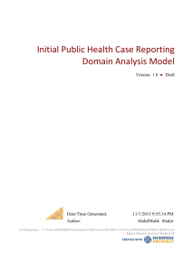 Initial Public Health Case Reporting Domain Analysis