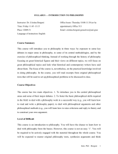 syllabus introduction to philosophy
