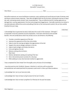 Skin care treatment consent form