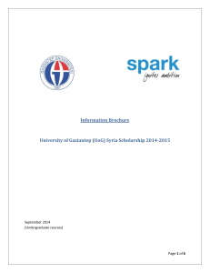 Information Brochure - University of Gaziantep (UoG) Syrian