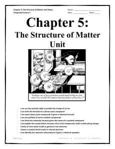 Chapter 5 Student Handout Notes