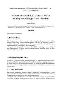 Impact of automated translation on mining knowledge from text data