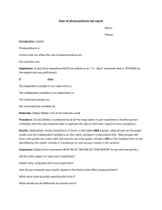 Rate of photosynthesis lab report template 15