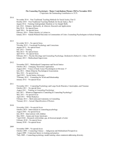 The Counseling Psychologist - Major Contributions/Themes 1969 to