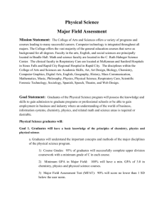 Physical Science Major Field Assessment Mission Statement