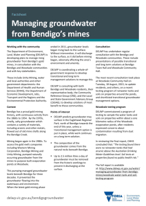 Managing groundwater from Bendigo`s mines
