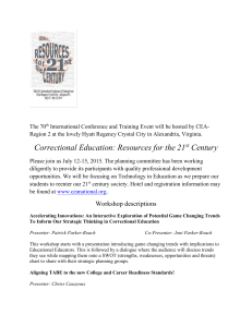 Tentative Workshops - Correctional Education Association