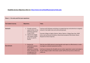 Disability Service Objectives for year II (2012
