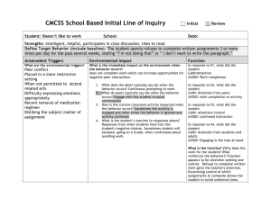 CMCSS School Based Initial Line of Inquiry - FBA