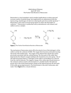 The Fischer Esterification of Benzocaine