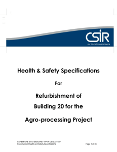 Health & Safety Specifications For Refurbishment of Building