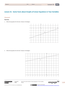 Some Facts about Graphs of Linear Equations in Two Variables